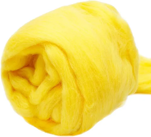 Miniatura 15 de 3.53 oz lana Roving, suministros de fieltro de lana, lana pura, hilo grueso, hilado de lana giratoria para fieltro de aguja, fieltro húmedo, Blanco