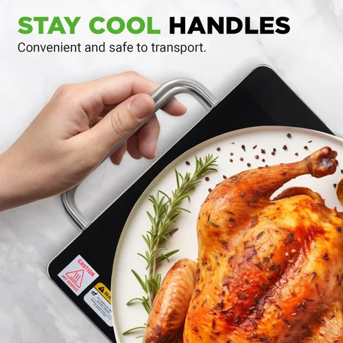 Miniatura 4 de NutriChef - Charola para conservar los alimentos calientes. Plato caliente para alimentos con vidrio resistente que irradia calor