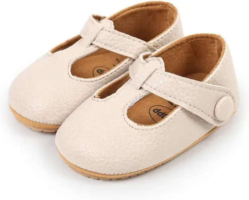 Miniatura 4 de Timatego Zapatos planos Mary Jane para bebé, con lazo de encaje, suela suave, antideslizante, para recién nacido, para primeros pasos, boda