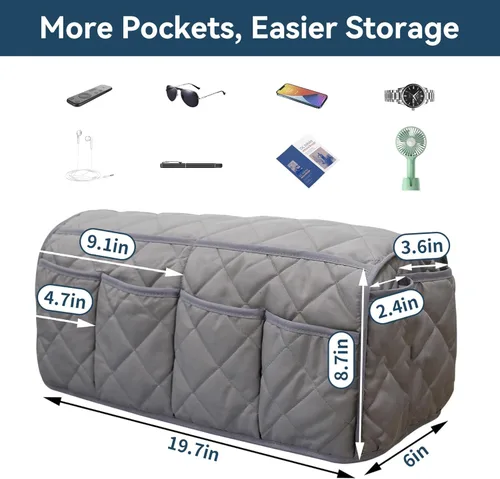 Miniatura 3 de MEHIDFY Organizador de Reposabrazos para Sillón, Organizador de Reposabrazos de Sofá Impermeable, Organizador para Sillón Reclinable Antideslizante