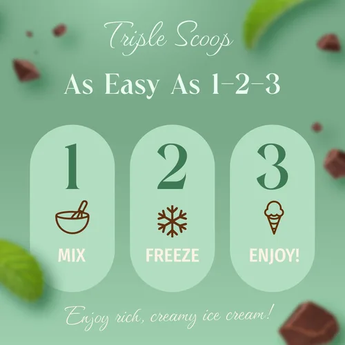 Miniatura 4 de Triple Scoop - Mezcla de helado de chocolate de menta prémium para hacer helados. Simple, fácil, delicioso. De mezcla gourmet a máquina en 5