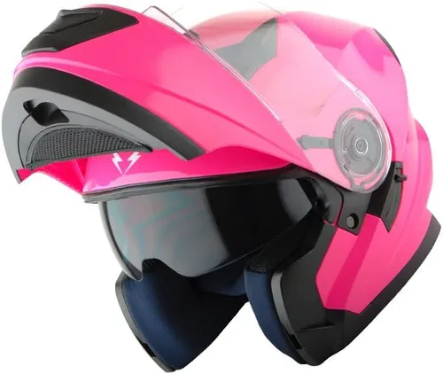 Miniatura 9 de 1Storm Nuevo Casco Modular de Motocicleta con Visera Dual Cara Completa y Luz Trasera LED Recargable: Modular901 Fibra de Carbon Negro
