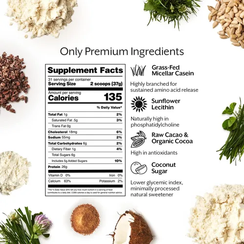 Miniatura 5 de ProMix Nutrition Proteína en polvo de caseína alimentada con pasto, criada en pasto, liberación lenta de 0.88 oz de caseína micelar – 0.18 onzas