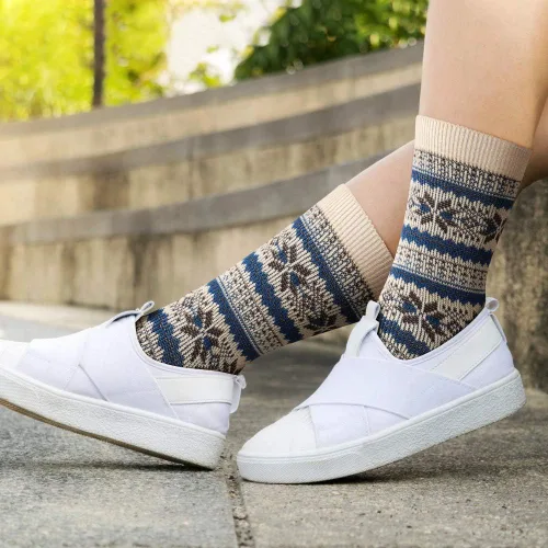 Miniatura 5 de Gonii Calcetines de lana para mujer, calcetines acogedores y cálidos para invierno con absorción de humedad