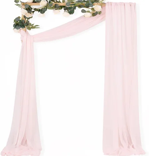 Miniatura 40 de MLMC 1 panel de tela para arco de boda azul bebé, 29 x 20 pies, cortinas de gasa extralargas transparentes de 6.6 yardas, paneles de cortinas
