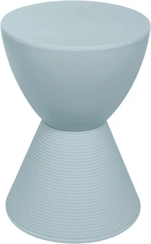 LeisureMod Mesa auxiliar moderna de reloj de arena, mesa auxiliar de tambor de carcasa de ABS con almacenamiento para uso en interiores y Azul