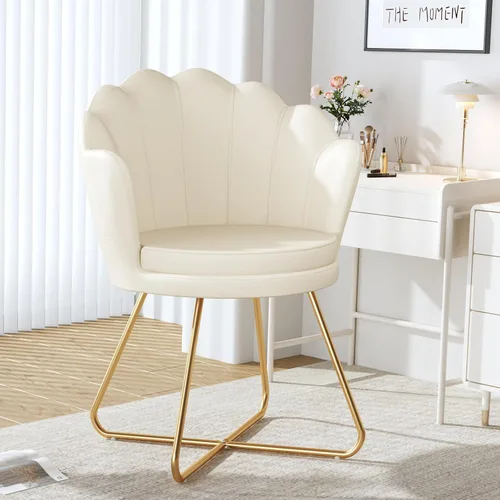 Miniatura 3 de Furniliving Sillas de tocador de terciopelo, sillas decorativas tapizadas para sala de estar, silla de maquillaje para dormitorio, oficina en casa