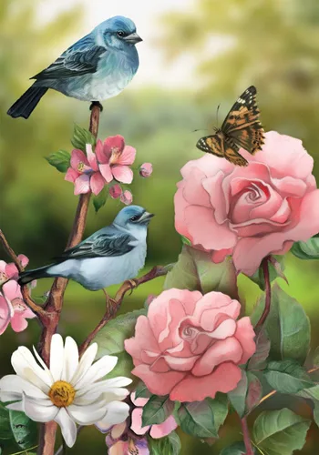 Miniatura 7 de Briarwood Lane - Bandera para el jardín de primavera con el puente en flor