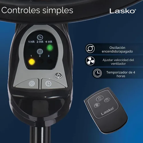 Miniatura 5 de Ventilador con 3 velocidades Lasko 18 pulgadas eficiente de la energía Swirling Cyclone Grill Pedestal control remoto incluido gratis