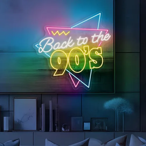Miniatura 5 de Back To The 90s Neon Sign Retro 90s Party LED Neon Light, Retro Light Up Sign for Home Bar Lounge Game Room Birthday Party Nostalgic Event Venue