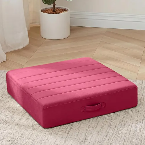Miniatura 18 de MeMoreCool Cojín cuadrado de piso para sentarse para adultos y niños, gran cojín de meditación con espuma gruesa y cubierta mullida, cojín de piso