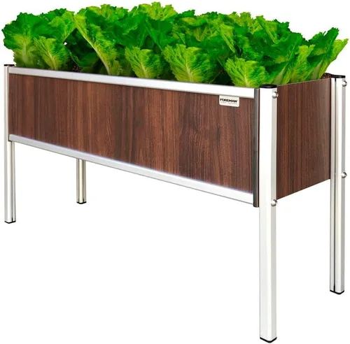 Miniatura 14 de Foreman Cama de jardín elevada (36 x 12 x 14 pulgadas) resistente a la intemperie, maceta para exteriores con drenaje para camas de verduras