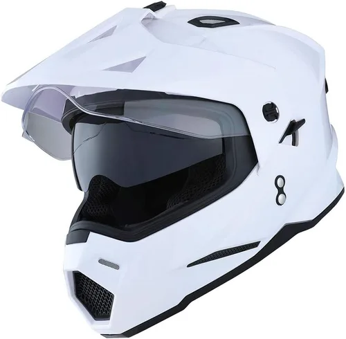 Miniatura 24 de 1Storm Dual Sport Motocross Off Road Casco de cara completa con visera doble: HF802