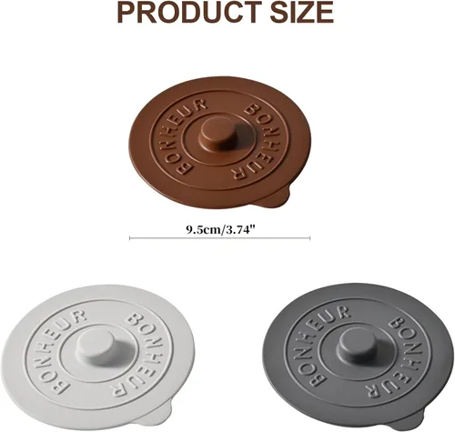 Miniatura 2 de Cubiertas de Tazas de Silicona (Juego de 3), Tapas de Silicona Multicolor para Tazas, Tazas, Teteras, Cubiertas Flexibles para Tazas, Tapas de Tazas