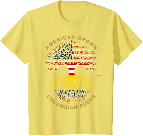 Miniatura 80 de Camiseta de regalo con la bandera de Estados Unidos con árbol de raíces colombianas