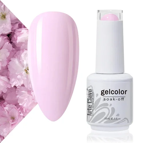 Miniatura 9 de Arte Clavo Esmalte de uñas de gel rosa lechosa de 0.5 fl oz, con luz LED, UV, remojado, transparente, rosa nude, manicura francesa, rosa claro