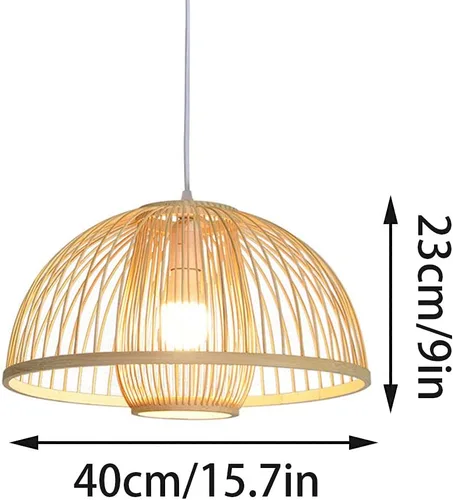 Miniatura 4 de Lámpara de bambú y madera de estilo chino personalidad creativa Hueco Endant Light Industrial Retro Material Natural Linterna Luz Colgante E27