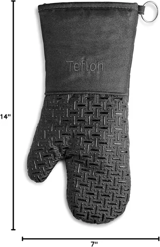 Miniatura 10 de Xlnt - Guantes de silicón antideslizantes para horno, resistentes al calor, con acabado de teflón Eco Elite, con lazo para colgar, ideales para uso