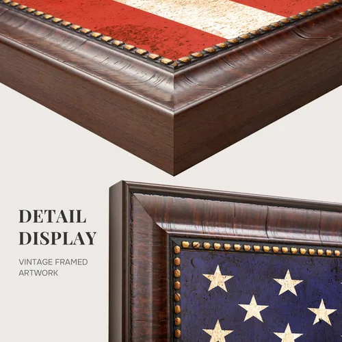 Miniatura 5 de DECORARTS - Arte de pared enmarcado con bandera de los Estados Unidos. Impresiones giclée en lienzo para decoración de pared. Total