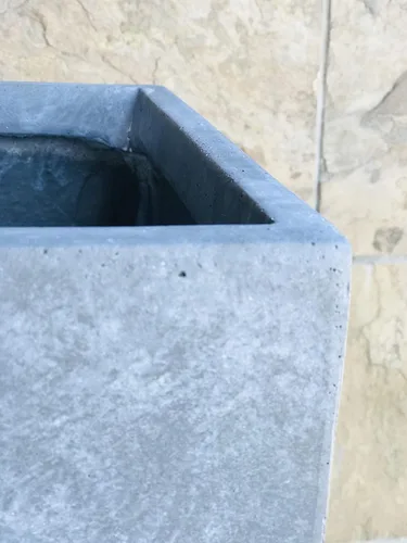 Miniatura 2 de Kante Macetas rectangulares de hormigón de 18.5 pulgadas de alto, macetas ligeras para interiores y exteriores con orificio de drenaje y tapón