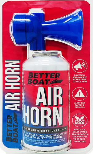 Bocina de aire de 3.5 oz 120 dB, bocina de señal de emergencia fuerte para navegación, seguridad, caminar, acampar, bocina de niebla de mano oída