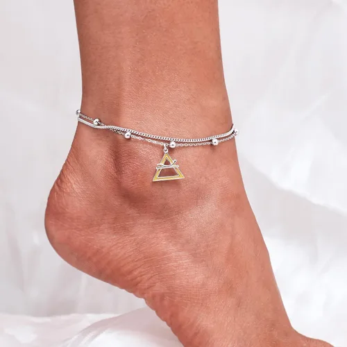 Miniatura 10 de CHIC & ARTSY Tobilleras de plata de ley S925 para mujer, pulsera de tobillo ajustable multicapa para playa, joyería de verano para mujer, de 10 a 11
