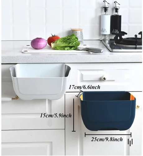Miniatura 4 de Mini cubo de basura plegable colgante para puerta de armario de cocina, pequeño cubo de basura plegable debajo del fregadero, cubo de basura