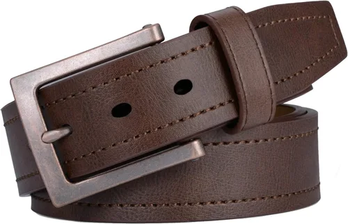 Miniatura 2 de Marino Avenue Cinturón para hombre, cinturón casual de cuero, se ve muy bien con jeans, caquis, vestido, con hebilla clásica de una sola clavija
