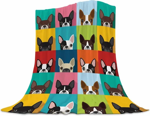 Boston Terrier - Manta de bebé de 30 x 40 pulgadas, manta de franela súper suave para bebés y niños pequeños, adorable manta de cachorro para