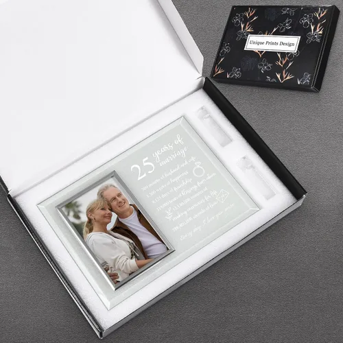 Miniatura 5 de 25 años de aniversario para parejas o padres, marco de fotos de aniversario de boda para esposa o marido, regalos de matrimonio de aniversario