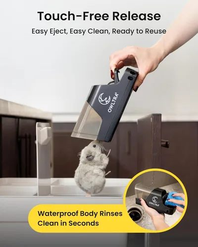 Miniatura 5 de OWLTRA Trampa para ratas de plástico extra grande para interiores y exteriores, 2 unidades, trampa instantánea para matar roedores con entrada