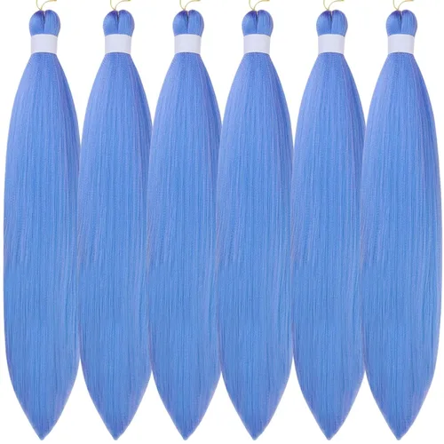 Miniatura 99 de Cabello trenzado preestirado rosa magenta, extensiones de cabello sintético de color rosa para trenzas, no tóxico, hipoalergénico