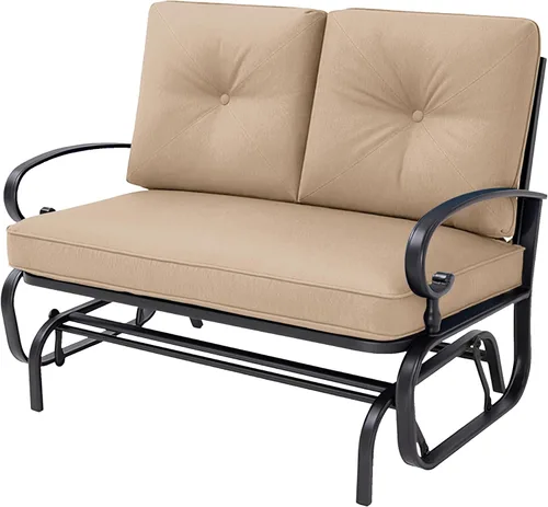 Miniatura 11 de Incbruce silla mecedora para exteriores y columpio para jardín, banco para patio con capacidad para 2 personas, juego de silla con estructura