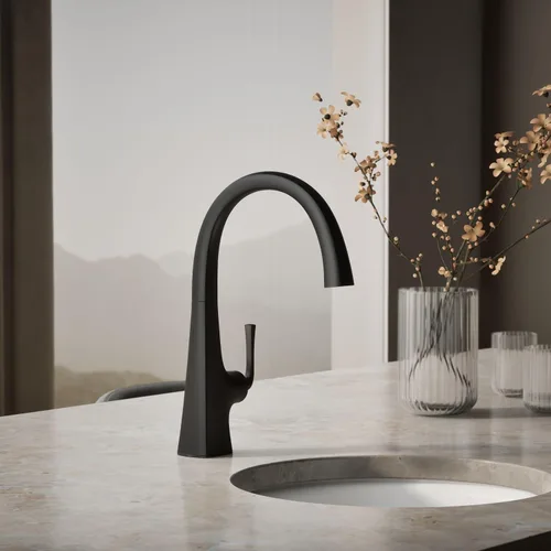 Miniatura 2 de Kohler 22065-BL Graze Bar grifo del fregadero con caño oscilante