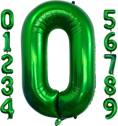 Miniatura 9 de Globo de 40 pulgadas color verde oscuro número 4 gigante, de papel de aluminio de Mylar gigante, globos de helio verde oscuro para fiestas