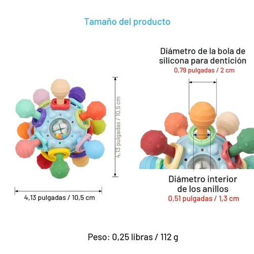 Miniatura 6 de Juguetes Sensoriales Montessori para Bebés de 0-6 6-12 Meses, Mordedor Juguetes de Dentición para Bebés de 0 3 6 9 12 18 Meses, Juguetes