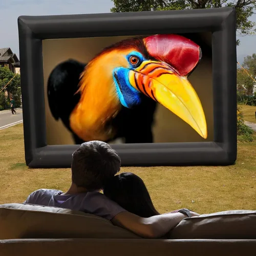 Miniatura 5 de Pantalla de proyector de película inflable de 16 pies, pantalla de proyector para interiores y exteriores con bolsa de transporte para proyección