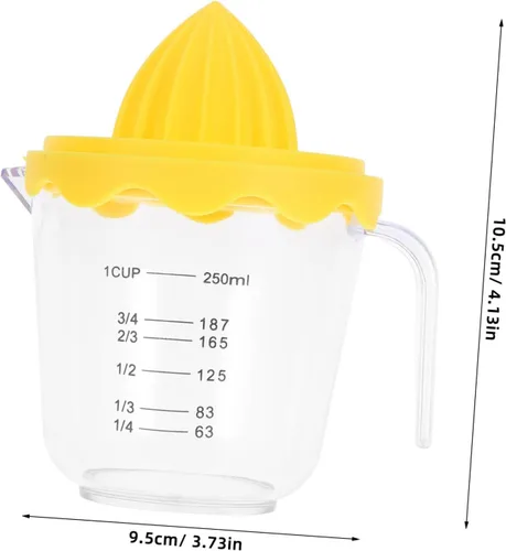 Miniatura 2 de VANZACK Mini exprimidor de limón portátil, exprimidor manual con mango y taza medidora para frutas cítricas, fácil de usar y extractor ligero