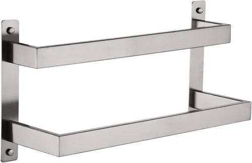 Miniatura 18 de KOKOSIRI Barras para Toallas de Baño de 2 Niveles Tipo Escalera Rieles para Toallas de 24 Pulgadas Soportes para Toallas Montados en Pared Estantes