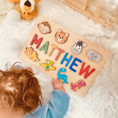 Miniatura 3 de Nombre Puzzle para Niños Personalizado - Regalos para Niña de 1 Año - Juguetes de Regalo de Cumpleaños Personalizados para Bebés para Niñas y Niños
