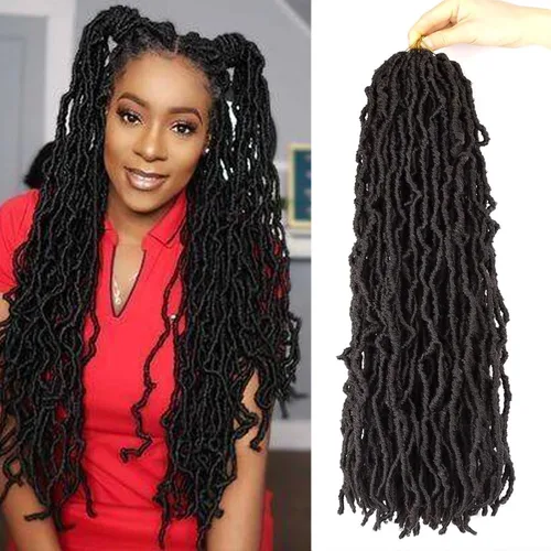 Miniatura 12 de LMZIM 7 paquetes de cabello sintético de ganchillo preanudado de 26 pulgadas, trenzas de ganchillo suaves de diosa para mujeres negras, extensiones