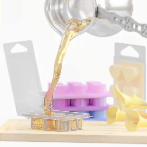 Miniatura 4 de NATIKON Contenedores de cera derretida, paquete de 100, 6 cavidades, plástico transparente, forma cuadrada, para velas de cera derretida, 4.5 x 3 x