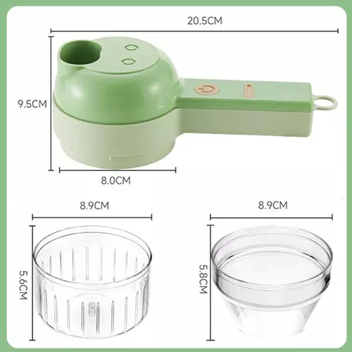 Miniatura 7 de Picador eléctrico 5 en 1, electrodomésticos de cocina inteligentes, mini juego de picador de verduras de mano, cortador eléctrico de verduras