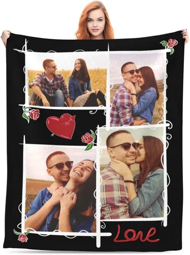 Miniatura 14 de Manta personalizada con foto, manta personalizada con imagen para regalos de pareja, mantas de franela personalizadas para adultos, niños