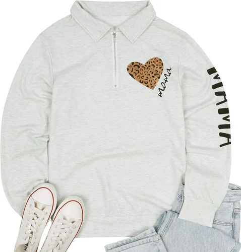 Miniatura 2 de BANGELY - Sudadera para mujer, con cremallera, divertida camiseta con estampado de leopardo, cuello alto, 14 con cremallera