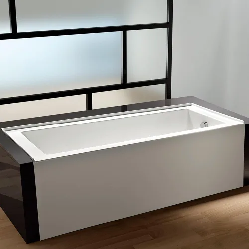 Miniatura 3 de KINGSTON BRASS VTDE603122R - Bañera acrílica contemporánea de 60 pulgadas con drenaje a la derecha y orificios de desbordamiento, color blanco