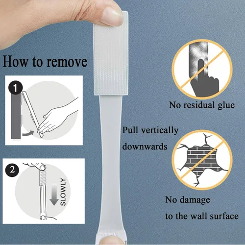 Miniatura 5 de Tiras grandes para colgar cuadros resistentes, 32 pares (64 tiras) Adhesivas para paredes sin daños perchas para cuadros sin clavos Tiras adhesivas