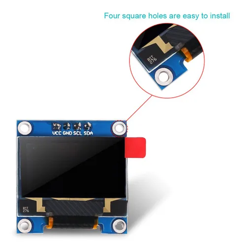 Miniatura 4 de 6 piezas 0,96 pulgadas módulo de pantalla OLED 128 x 64 I2C pantalla 0,96 pulgadas 12864 módulo OLED azul módulo de pantalla OLED IIC serie Amarillo