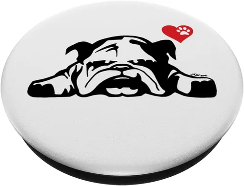Miniatura 2 de English Bulldog I Love My English Bulldog - Agarre y soporte para teléfonos y tabletas, Negro