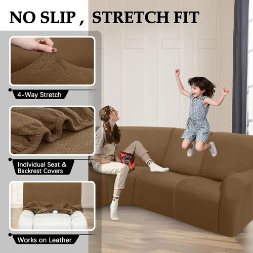 Miniatura 6 de Fundas impermeables de sofá reclinable modular para sofás reclinables, lavable en forma de L, para perros, fundas elásticas para sofá reclinable